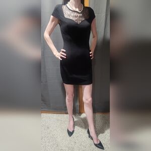 Guess Black Mini Bodycon Cocktail Dress